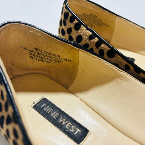 Nine West Cheetah Print Cow Fur Flats – Pointed Toe Slip-On - Picture 4 of 7